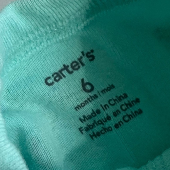 Carters • Teal Baby Sleeper Pajamas Beachy Pattern Footless Sleep & Play - Picture 3 of 3
